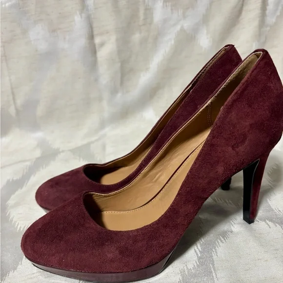 Calvin Klein Shoes Paulette wine Suede Pumps heels 7.5 - Picture 9 of 13